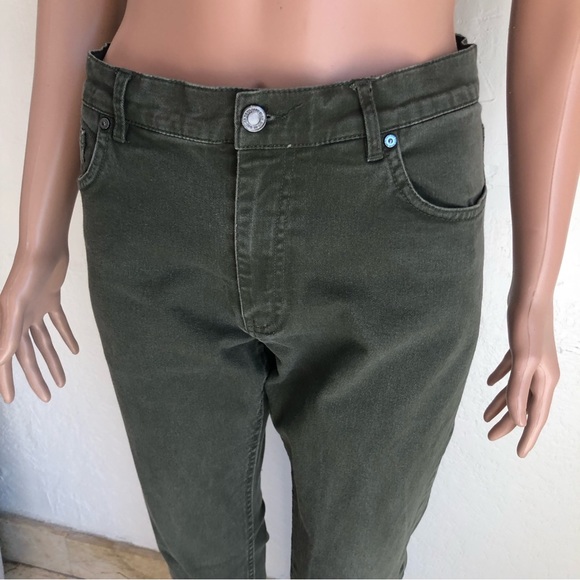 H&M Super Skinny Fit Olive Green Jeans Denim Pants Women’s Size 32 Stretchy - Picture 5 of 16